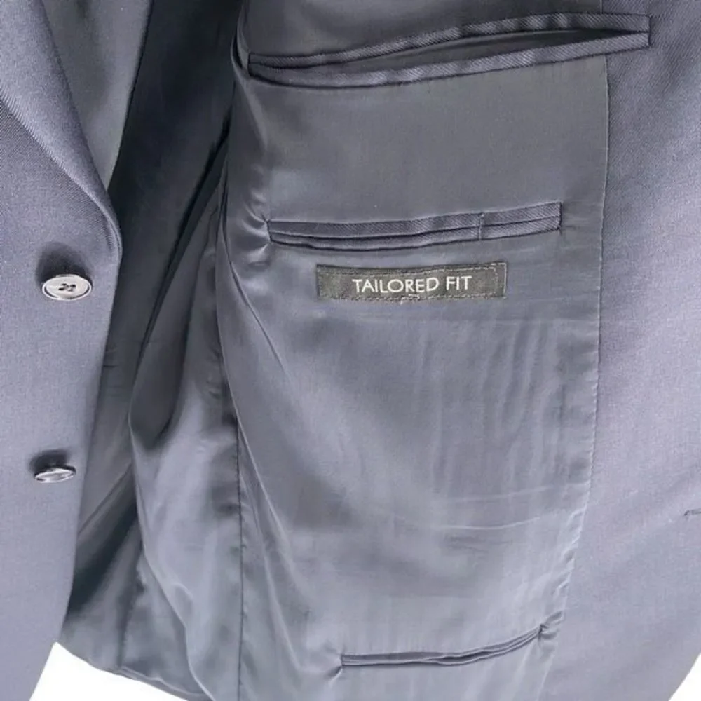 Jos.‎ A. Bank Men's Single Breasted  Coat Chelsea Wool Traveler TF Navy Size 48L